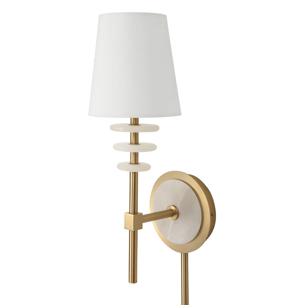 Alabaster Torch, 1 Lt Sconce