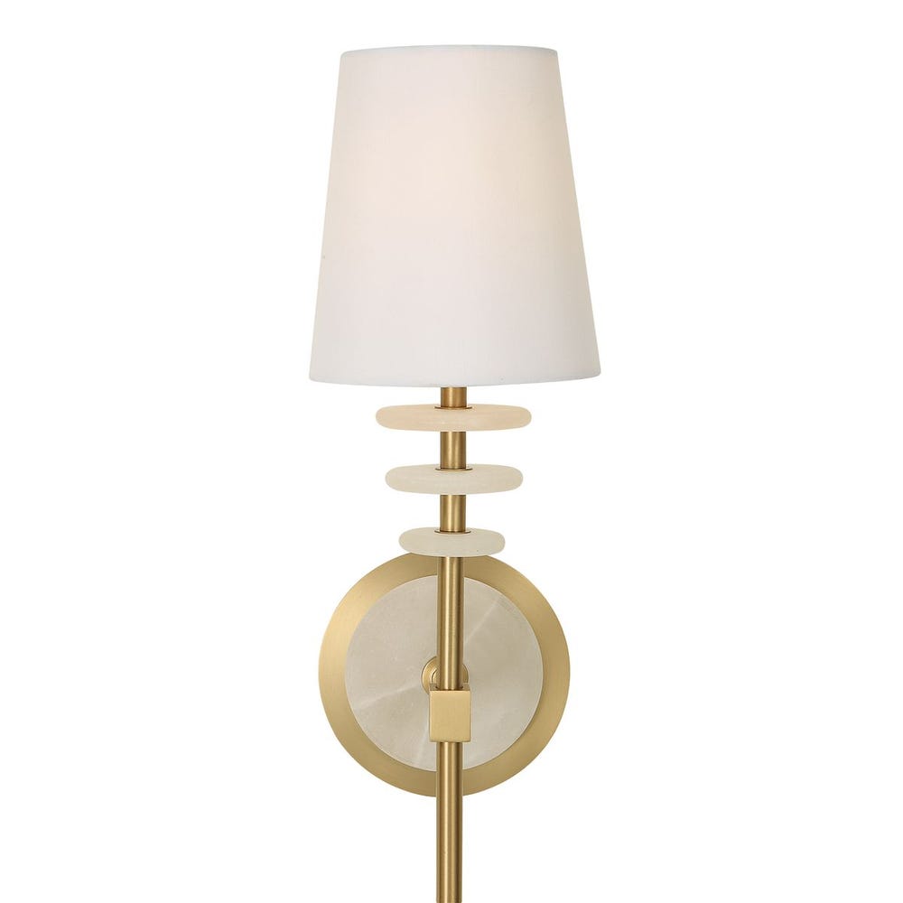 Alabaster Torch, 1 Lt Sconce