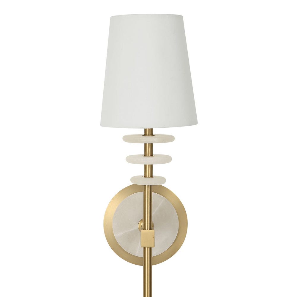Alabaster Torch, 1 Lt Sconce