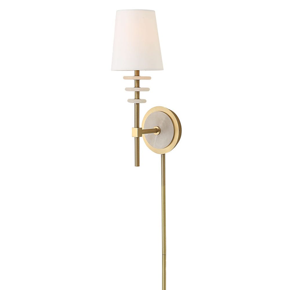 Alabaster Torch, 1 Lt Sconce