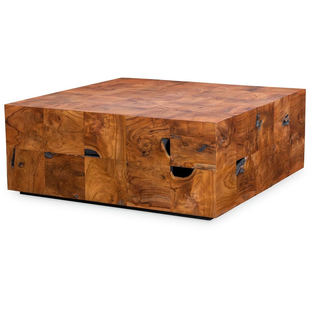 Teak Tac Toe Coffee Table - Caramel