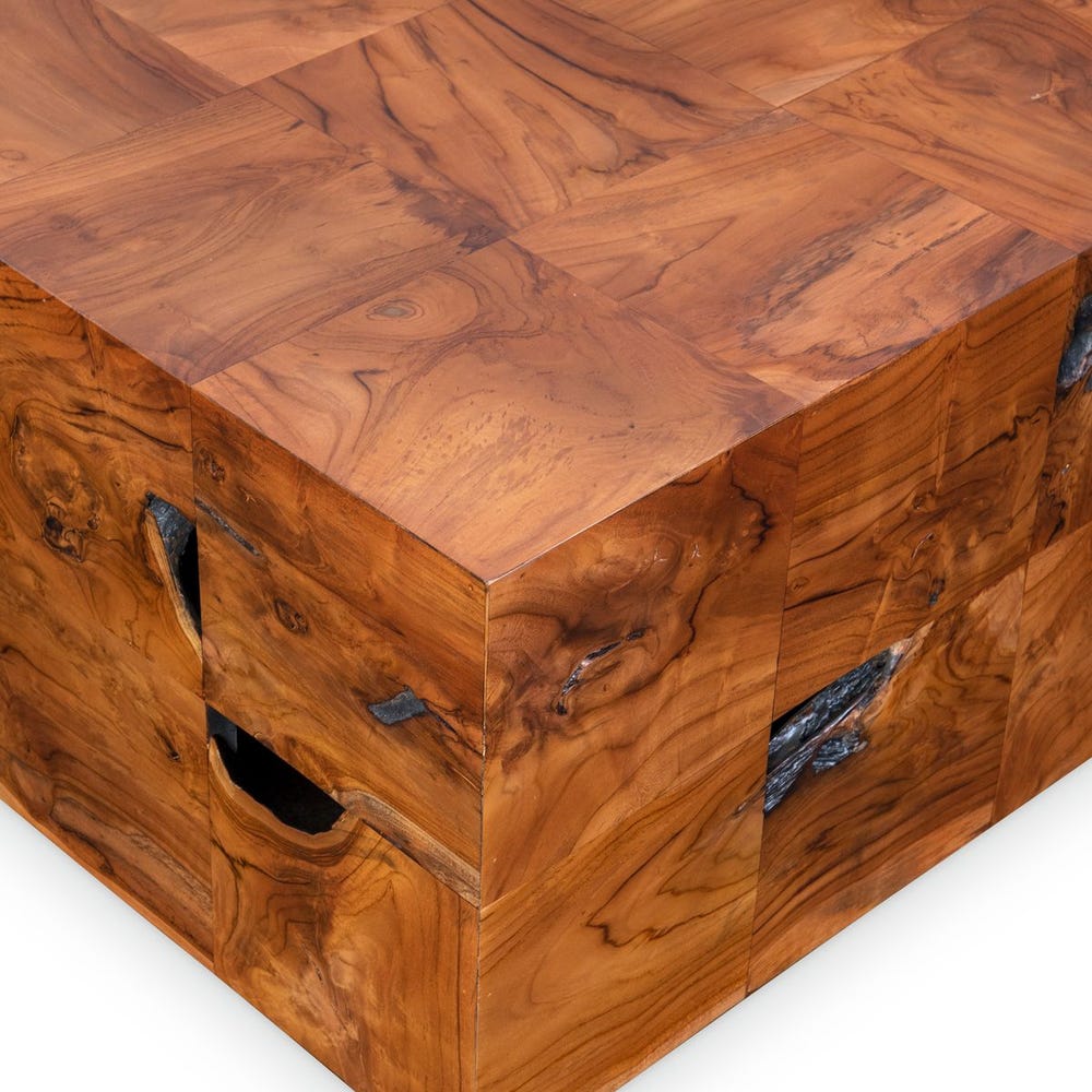 Teak Tac Toe Coffee Table - Caramel