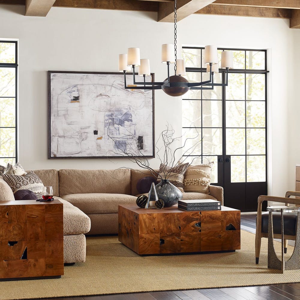 Teak Tac Toe Coffee Table - Caramel