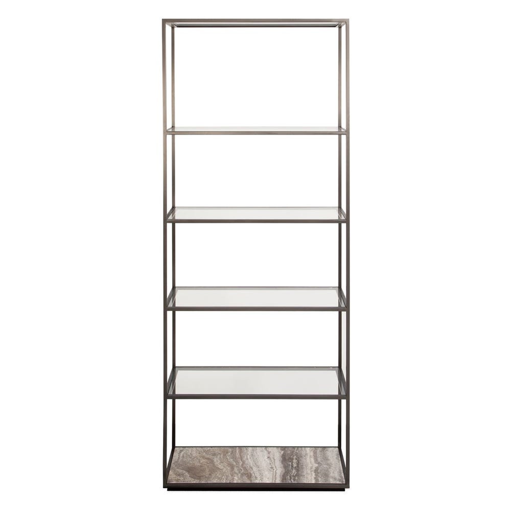 Floating Plane Etagere - Travertine/Bronze