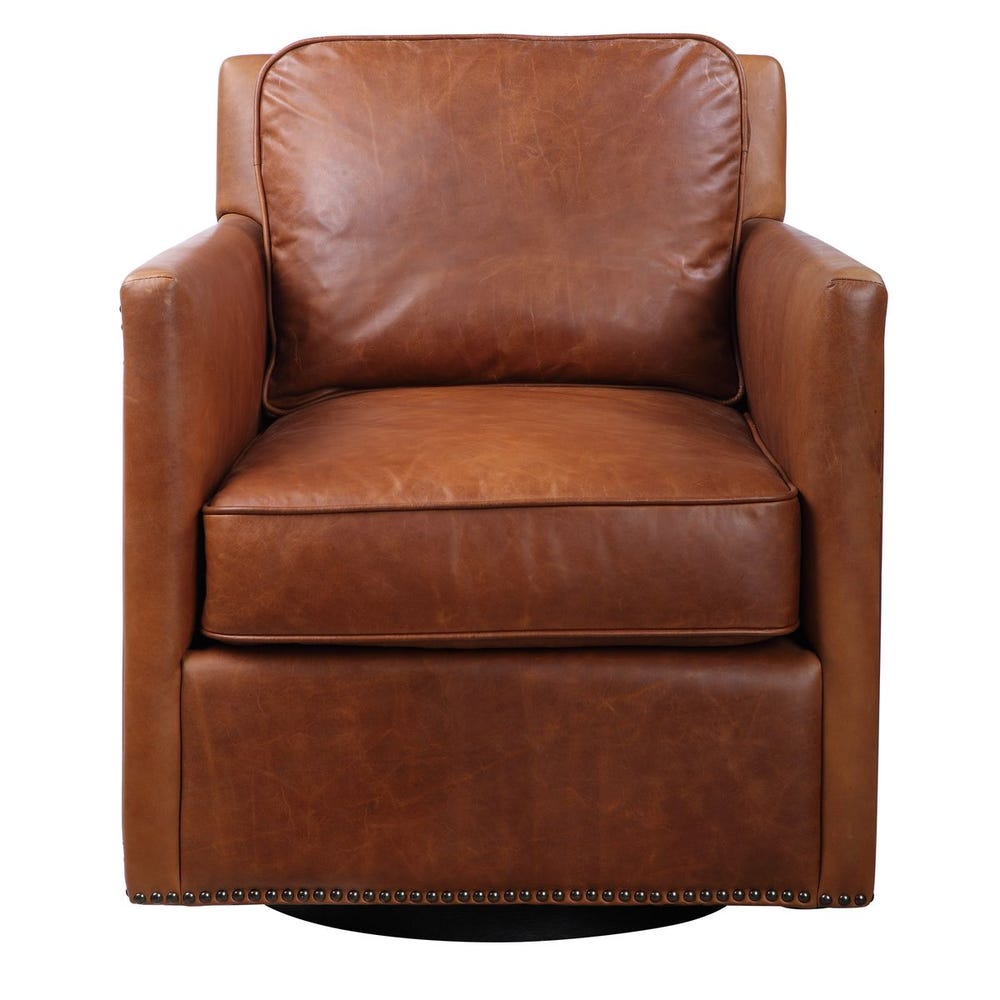 Roosevelt Swivel Chair - Cognac