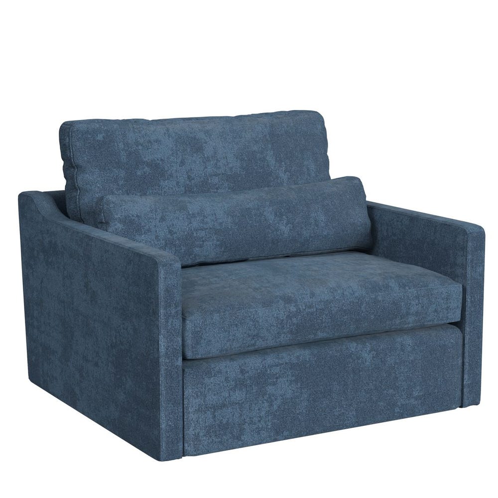 Slope Swivel Chair-and-a-Half - Lux Peacock