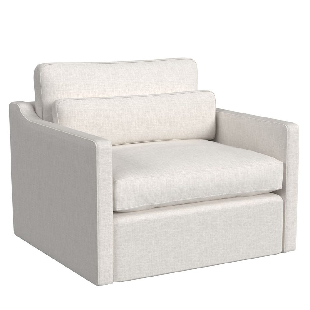Slope Swivel Chair-and-a-Half - Lovely Linen Cream
