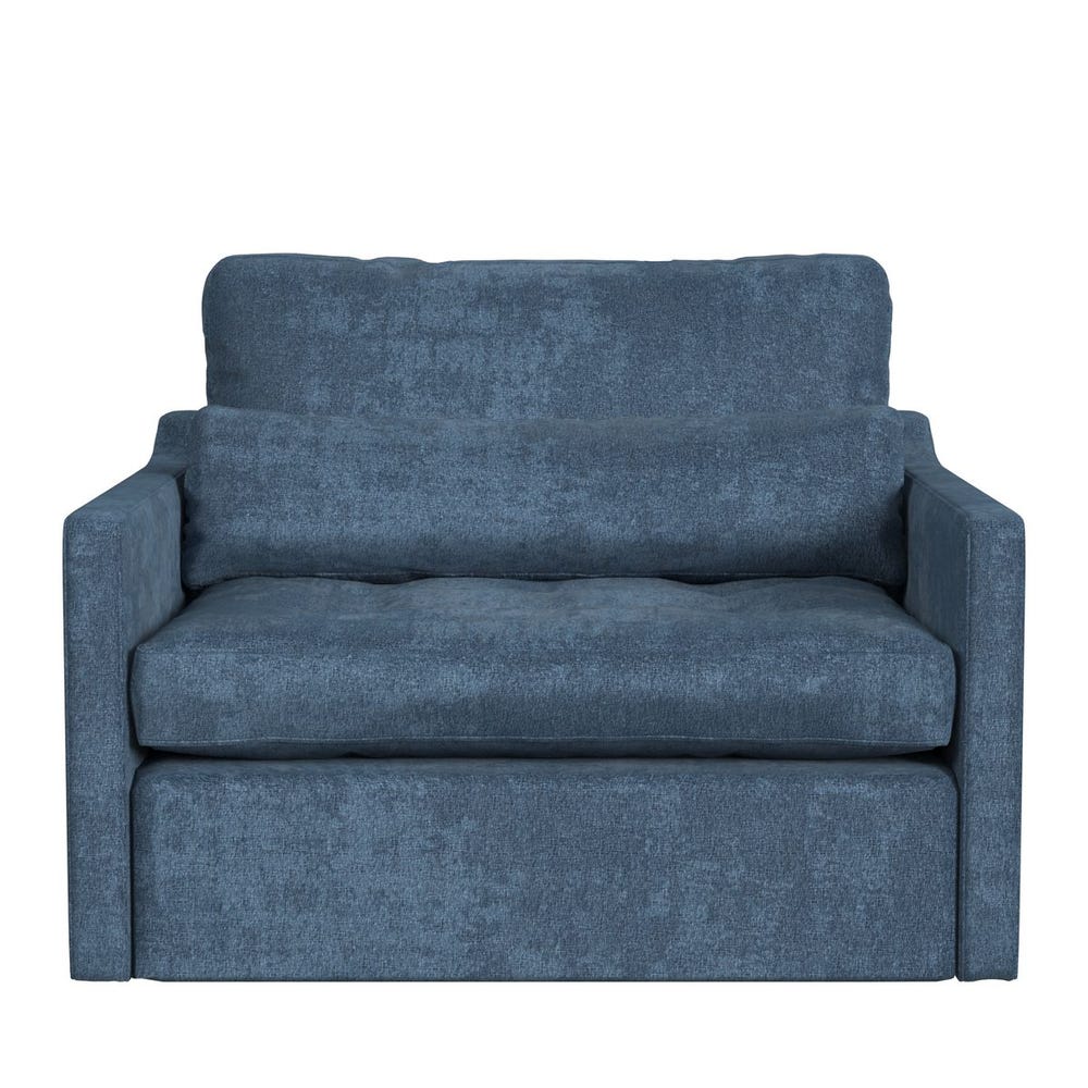 Slope Tufted Swivel Chair-and-a-Half - Lux Peacock