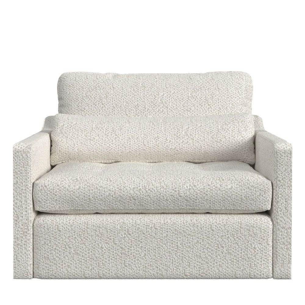 Slope Tufted Swivel Chair-and-a-Half - Cuddly Cream