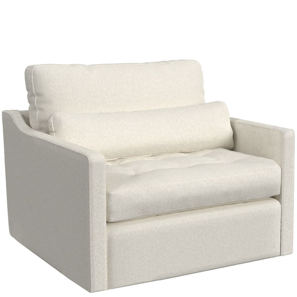 Slope Tufted Swivel Chair-and-a-Half - Field Snow