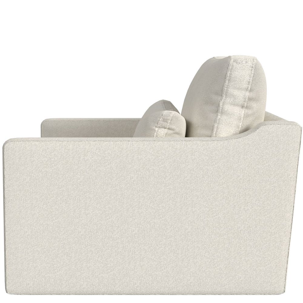 Slope Tufted Swivel Chair-and-a-Half - Field Snow