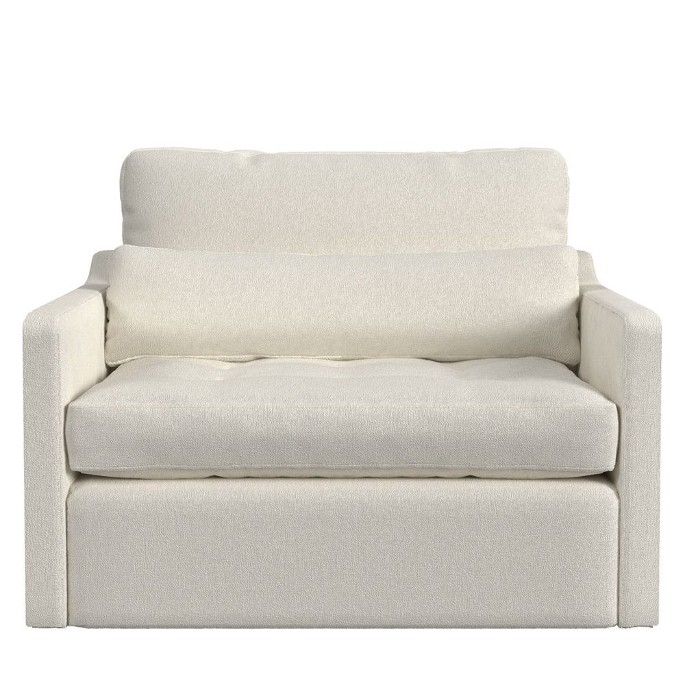 Slope Tufted Swivel Chair-and-a-Half - Field Snow