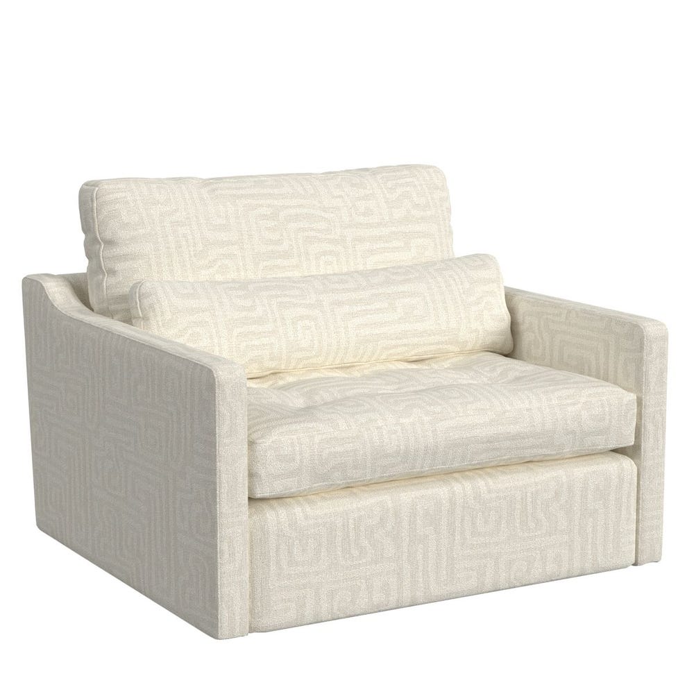 Slope Tufted Swivel Chair-and-a-Half - Maze Oyster
