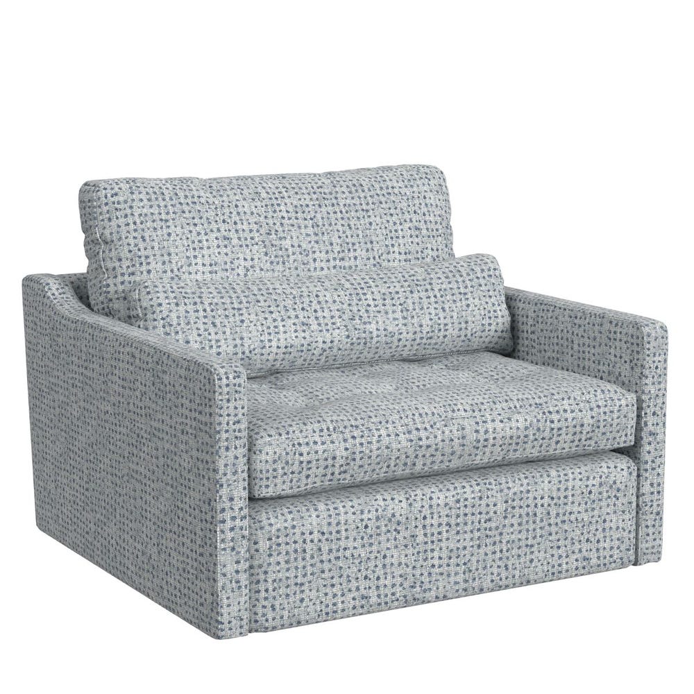 Slope Tufted Swivel Chair-and-a-Half - Dashing Blue