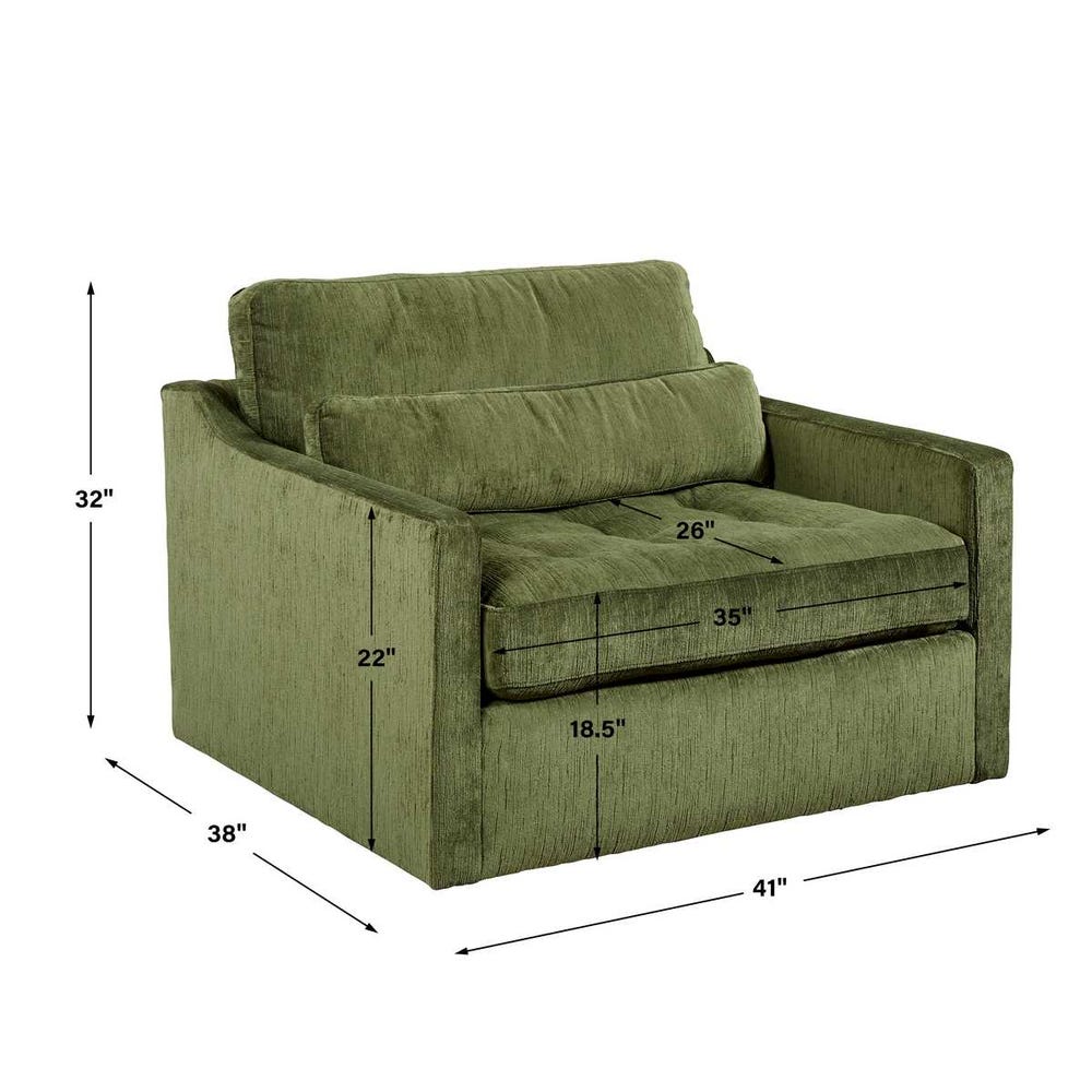 Slope Tufted Swivel Chair-and-a-Half - Antique Loden