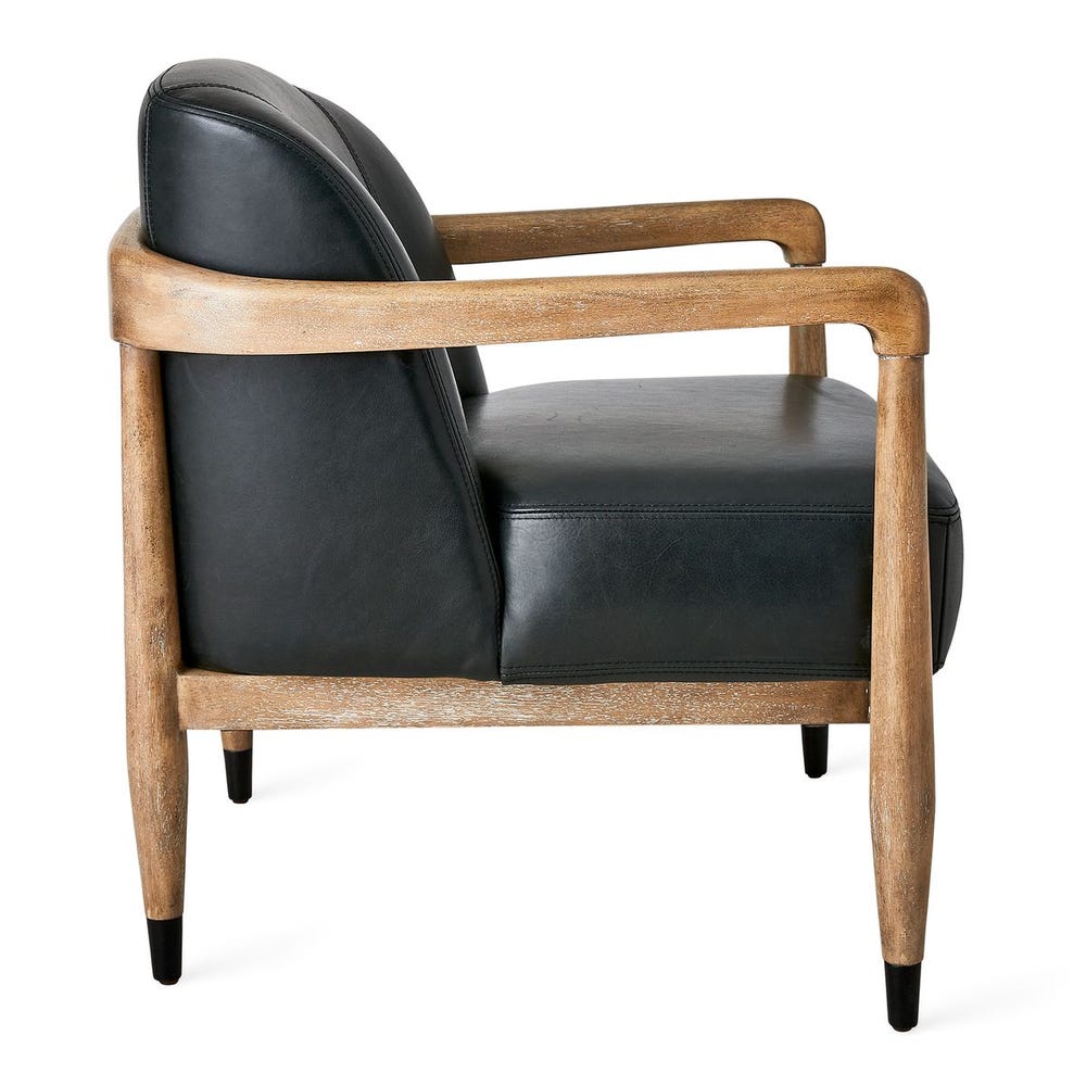 June Accent Chair - Black Leather