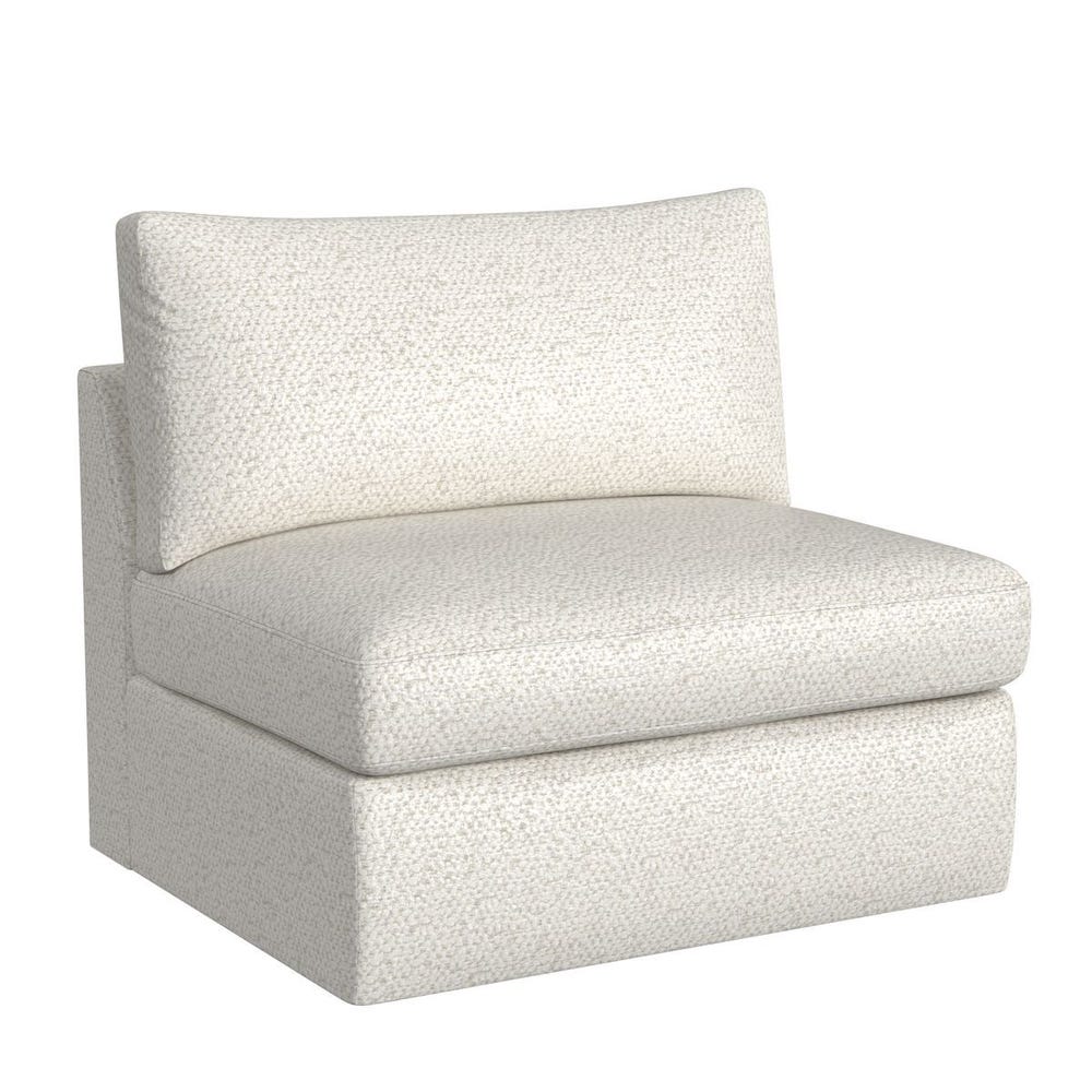 Great Plains Sofa, Alabaster/Linen Weave - Sectional with Ottoman - Cuddly Cream