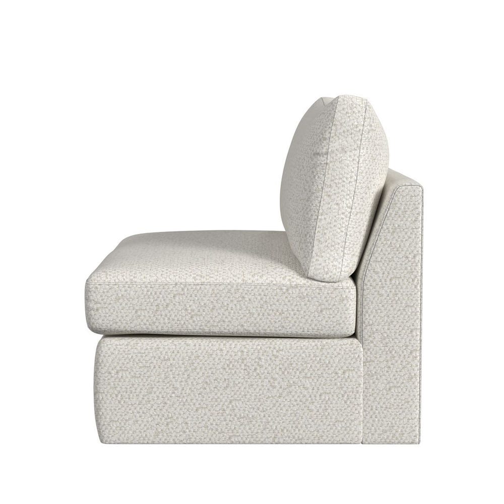 Great Plains Sofa, Alabaster/Linen Weave - Sectional with Ottoman - Cuddly Cream