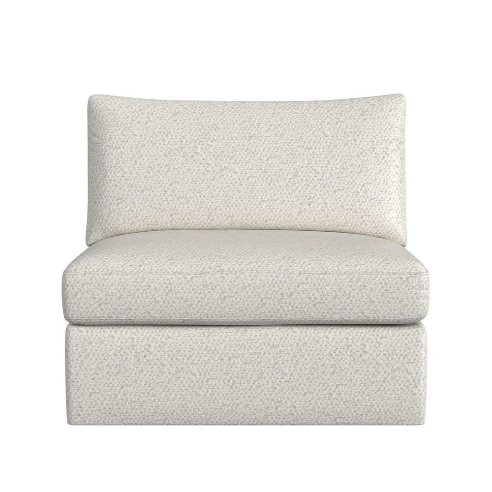 Great Plains Sofa, Alabaster/Linen Weave - Sectional with Ottoman - Cuddly Cream