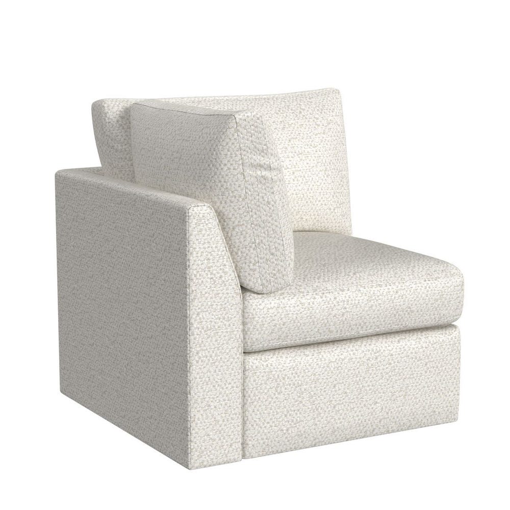 Great Plains Sofa, Alabaster/Linen Weave - Sectional with Ottoman - Cuddly Cream