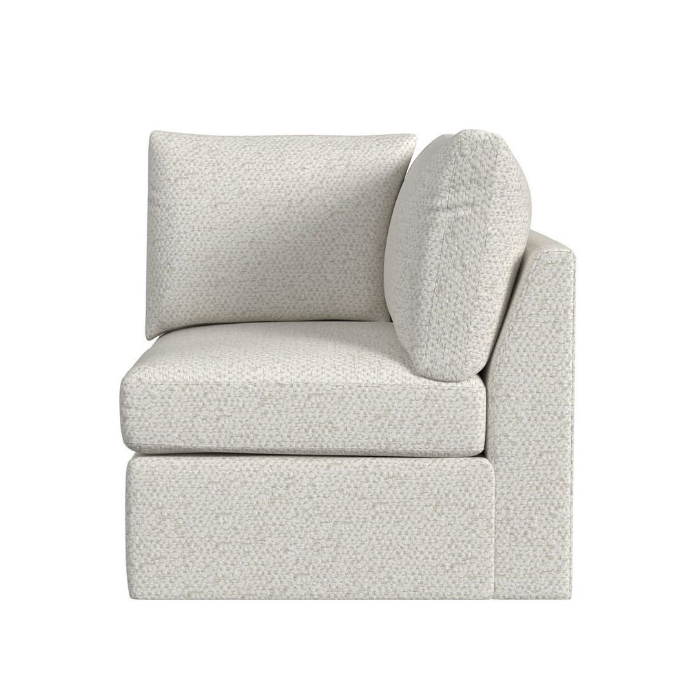 Great Plains Sofa, Alabaster/Linen Weave - Sectional with Ottoman - Cuddly Cream