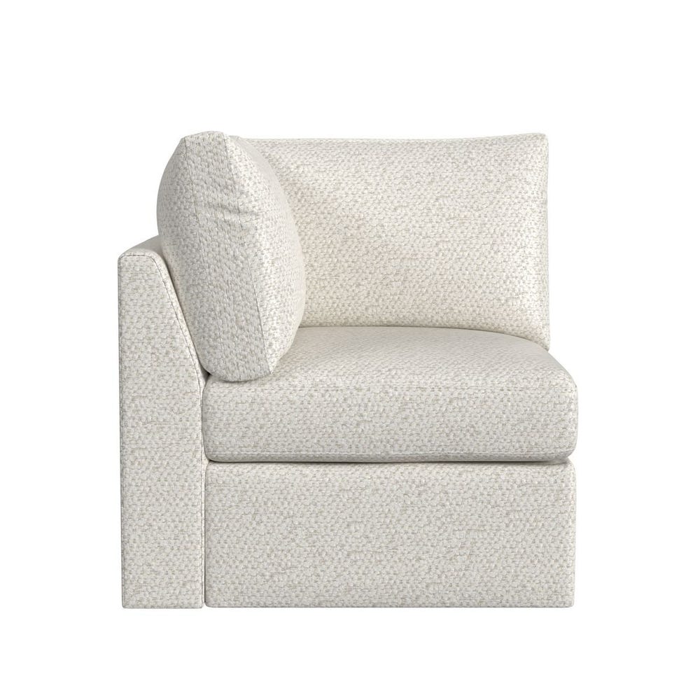 Great Plains Sofa, Alabaster/Linen Weave - Sectional with Ottoman - Cuddly Cream