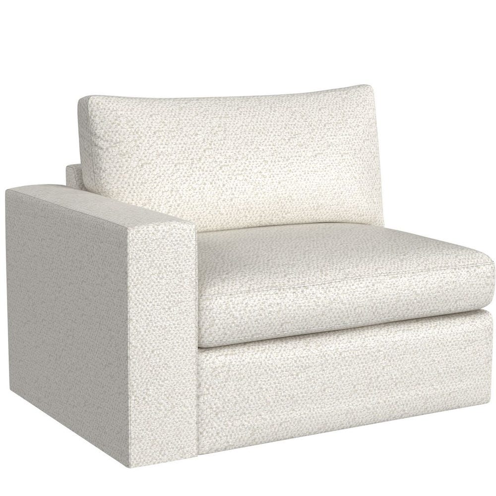 Great Plains Sofa, Alabaster/Linen Weave - Sectional with Ottoman - Cuddly Cream