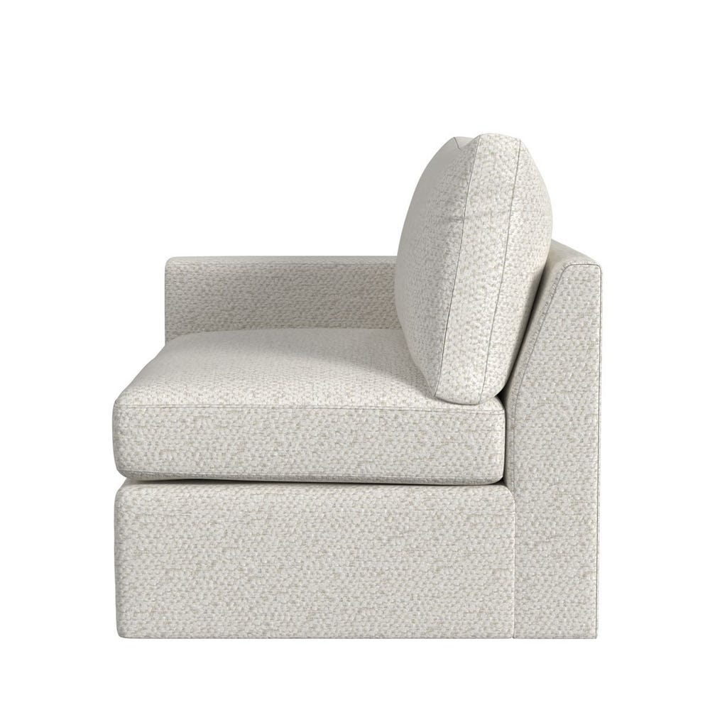Great Plains Sofa, Alabaster/Linen Weave - Sectional with Ottoman - Cuddly Cream