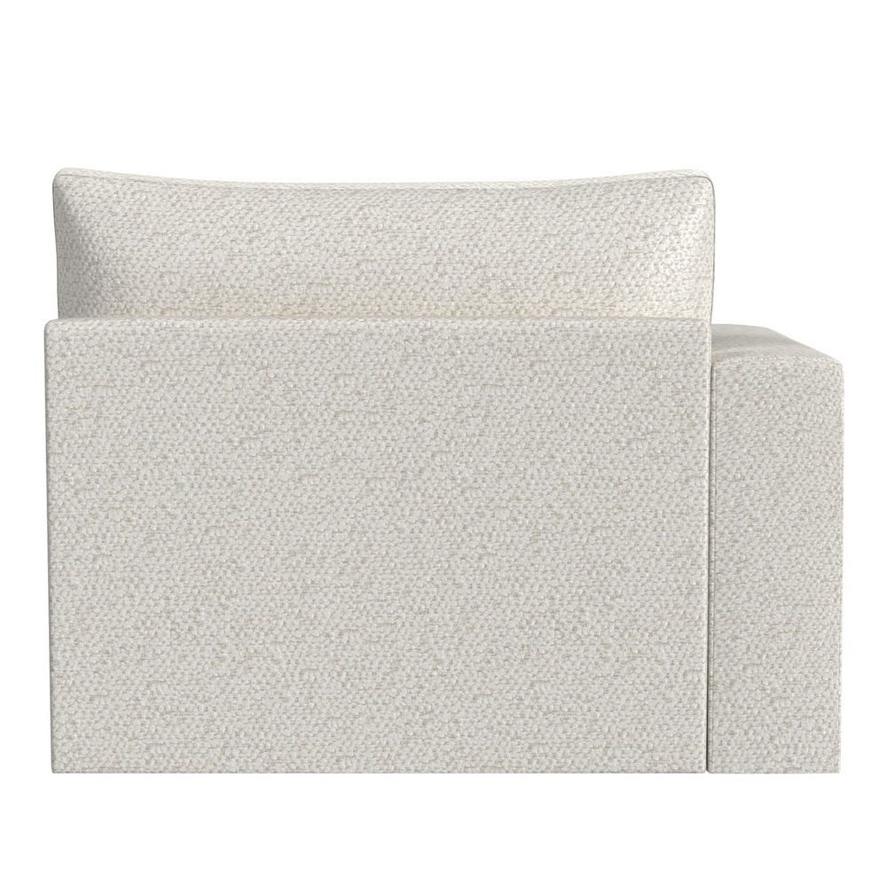 Great Plains Sofa, Alabaster/Linen Weave - Sectional with Ottoman - Cuddly Cream