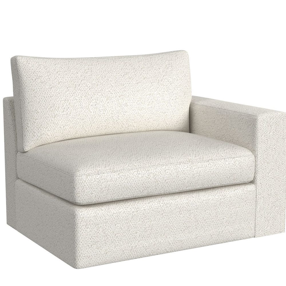 Great Plains Sofa, Alabaster/Linen Weave - Sectional with Ottoman - Cuddly Cream