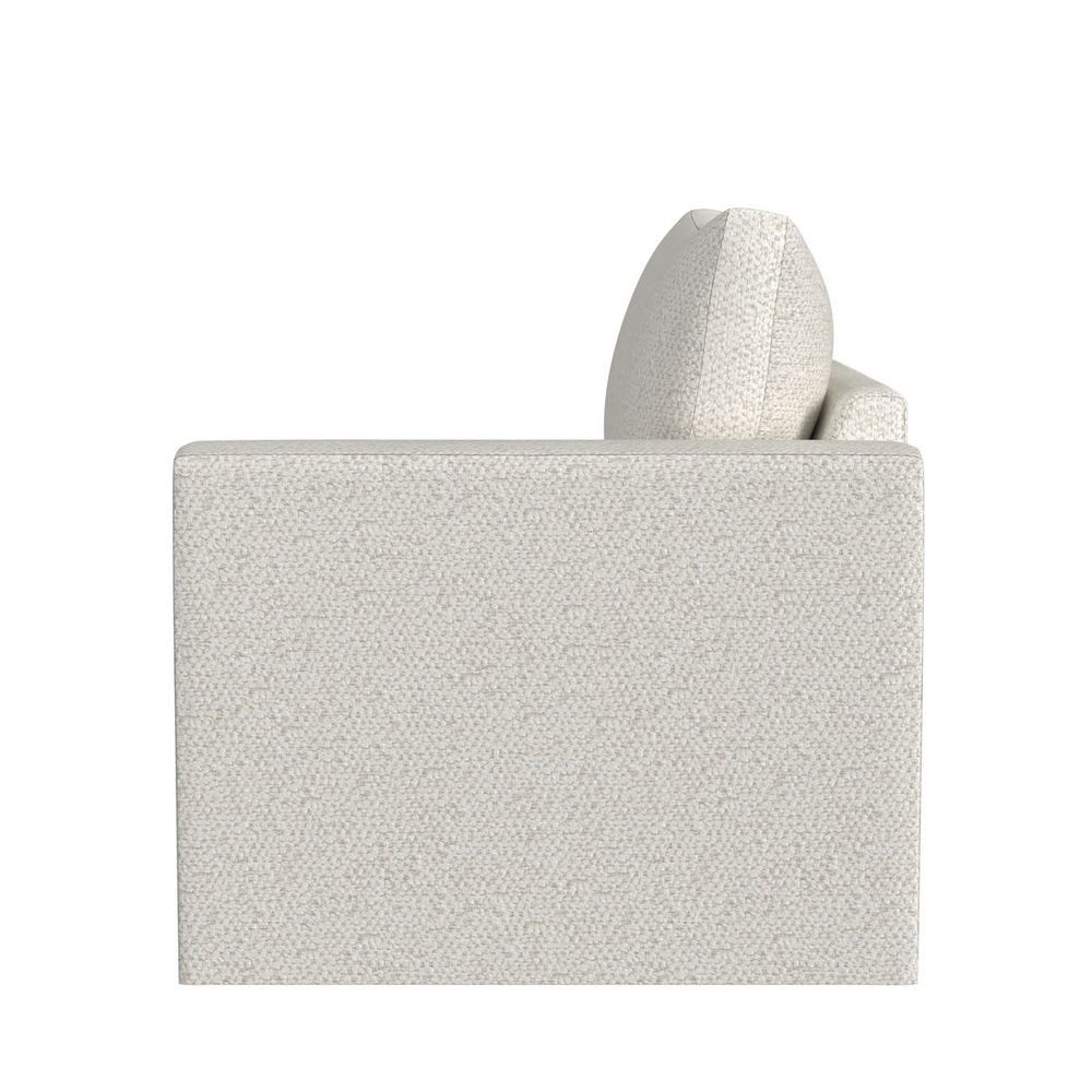Great Plains Sofa, Alabaster/Linen Weave - Sectional with Ottoman - Cuddly Cream