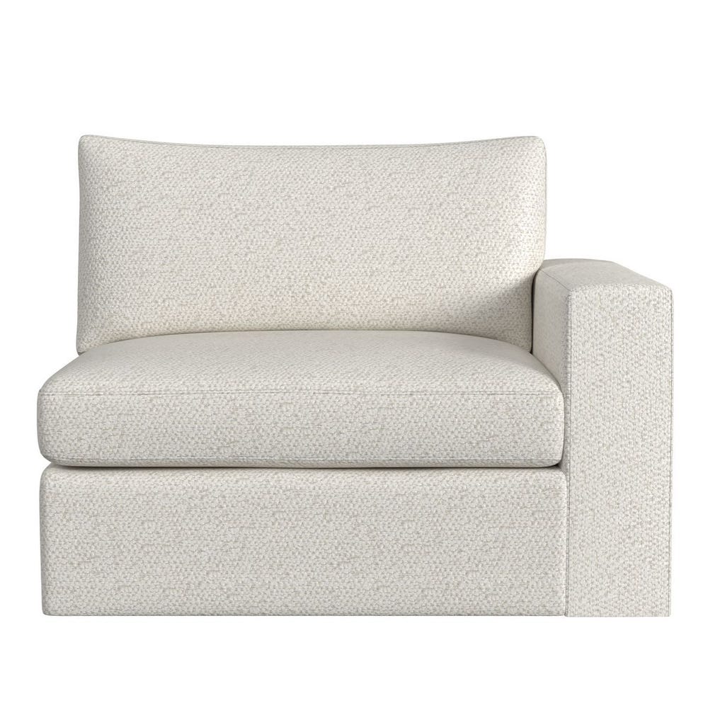 Great Plains Sofa, Alabaster/Linen Weave - Sectional with Ottoman - Cuddly Cream