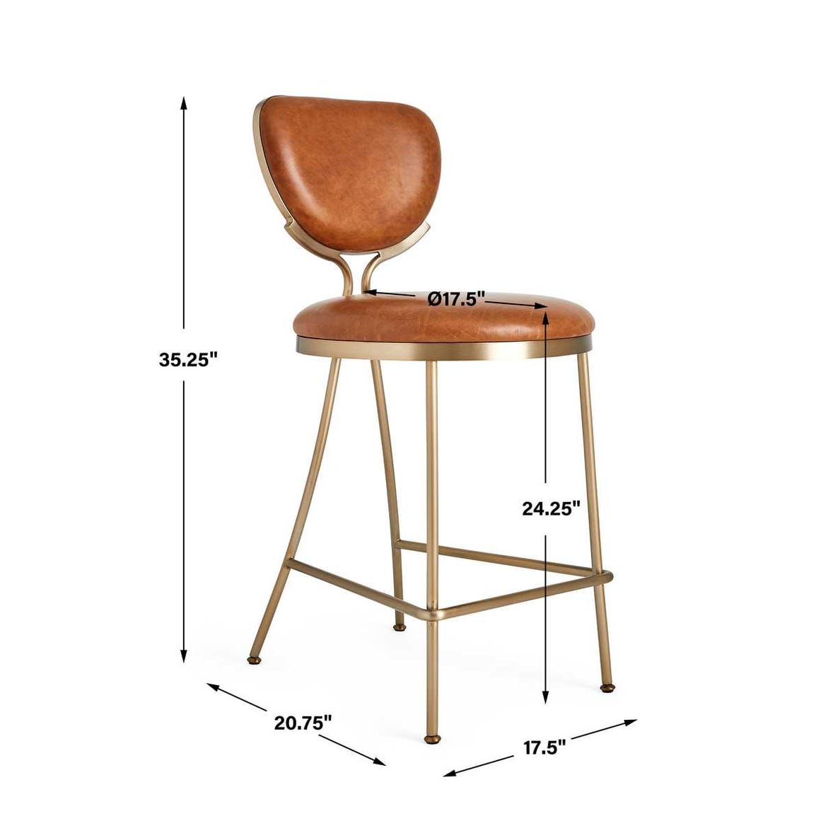 Perch Counter Stool - Dark Caramel