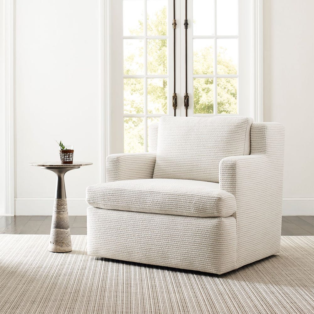Unwind Swivel Chair - Snow Garden White
