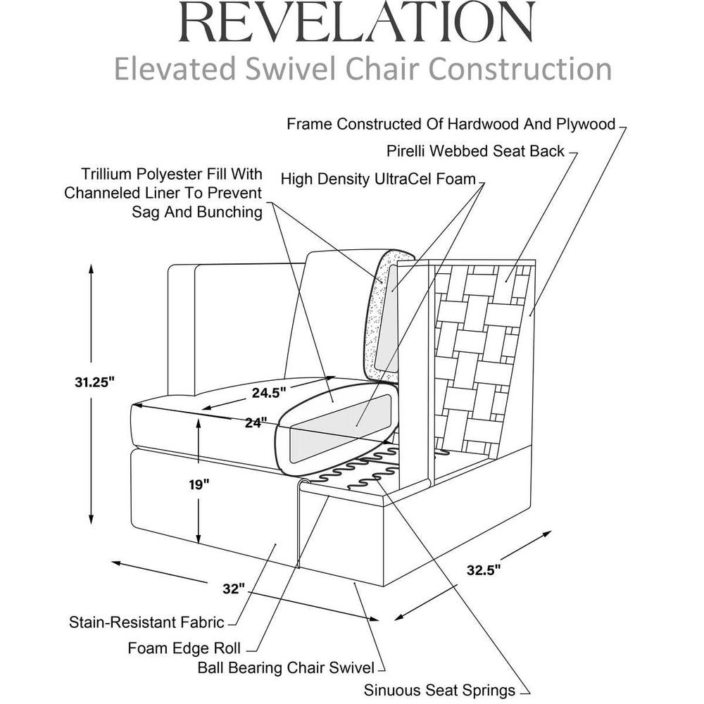 Elevated Swivel Chair - Maze Oyster
