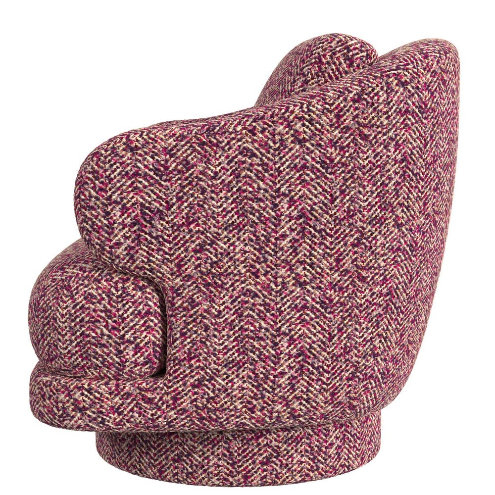 Cuddle Swivel Chair - Tweedy Bird Purple Finch