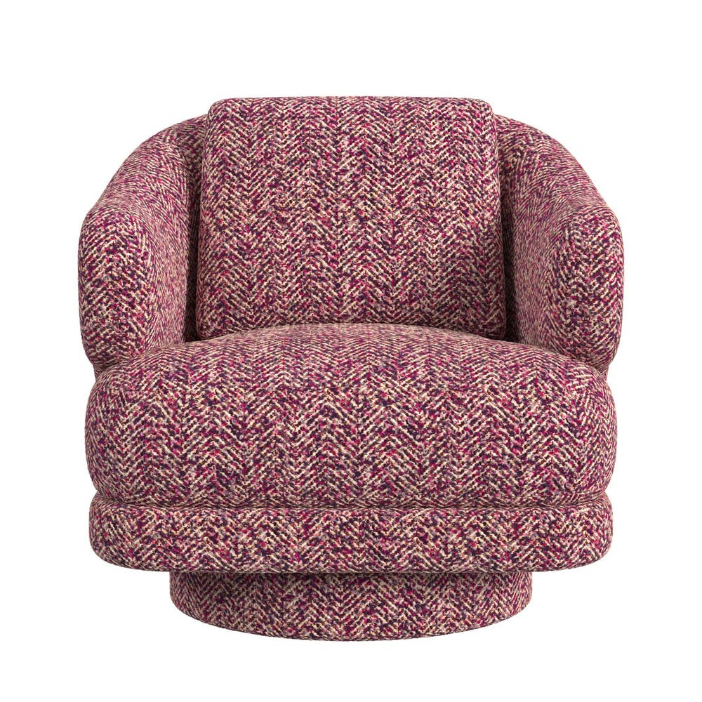 Cuddle Swivel Chair - Tweedy Bird Purple Finch