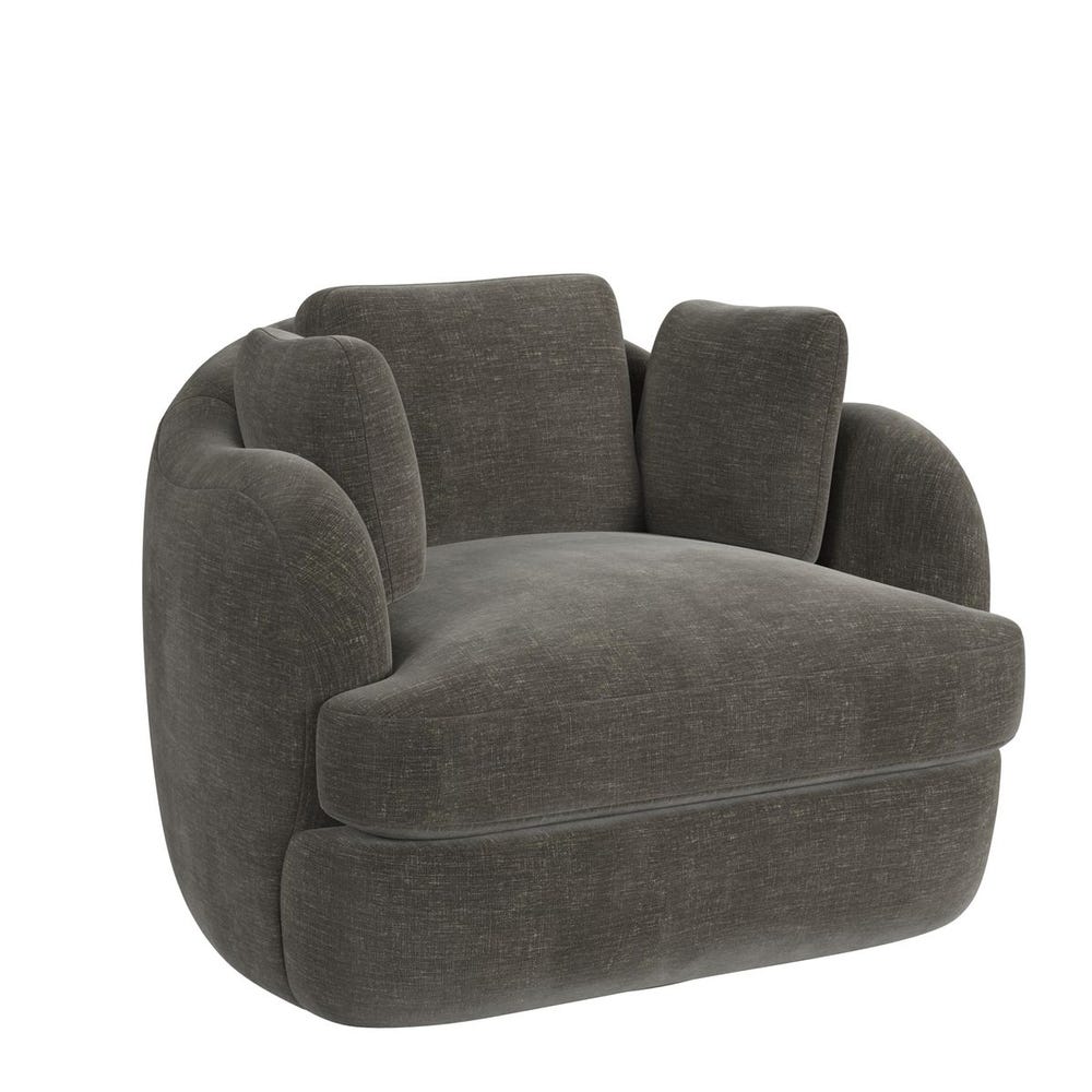 Scoop and a Half Swivel Chair - Lux Graphite