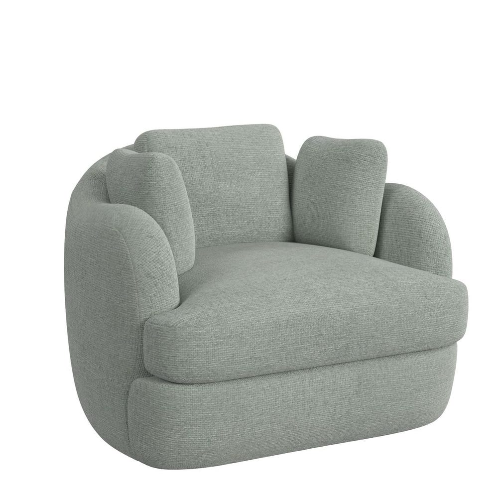 Scoop and a Half Swivel Chair - Criss Cross Sea Salt