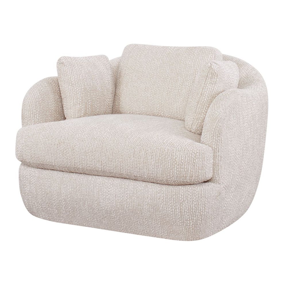 Scoop and a Half Swivel Chair - Cozy Linen