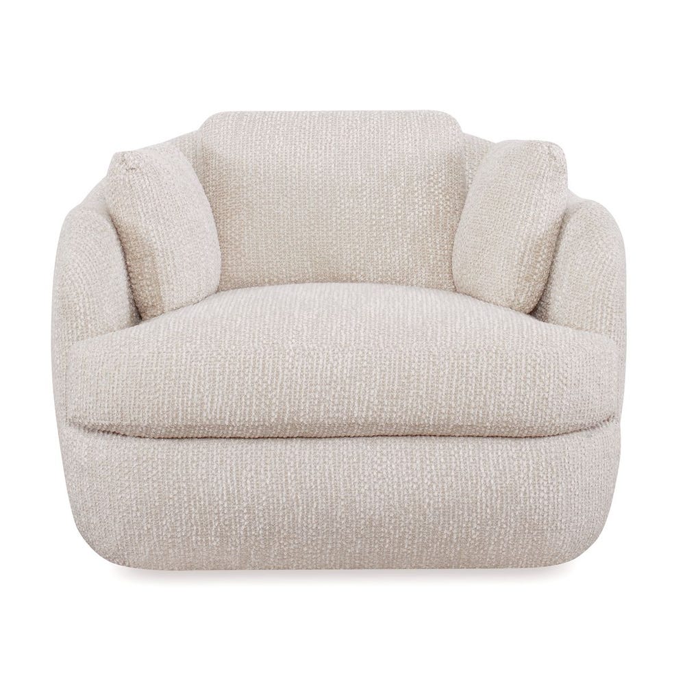 Scoop and a Half Swivel Chair - Cozy Linen