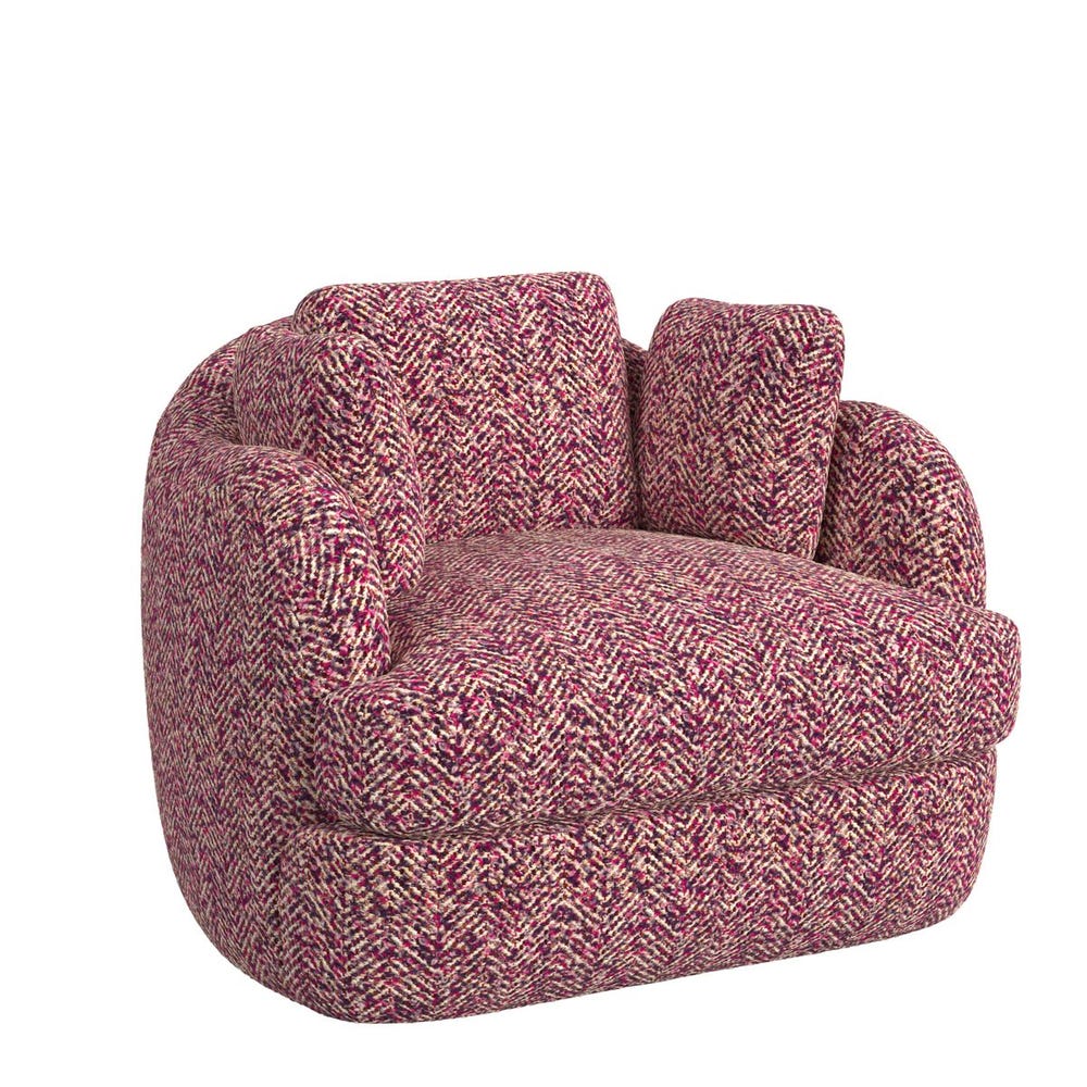 Scoop and a Half Swivel Chair - Tweedy Bird Purple Finch