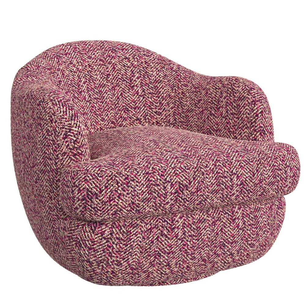 Scoop Swivel Chair - Tweedy Bird Purple Finch