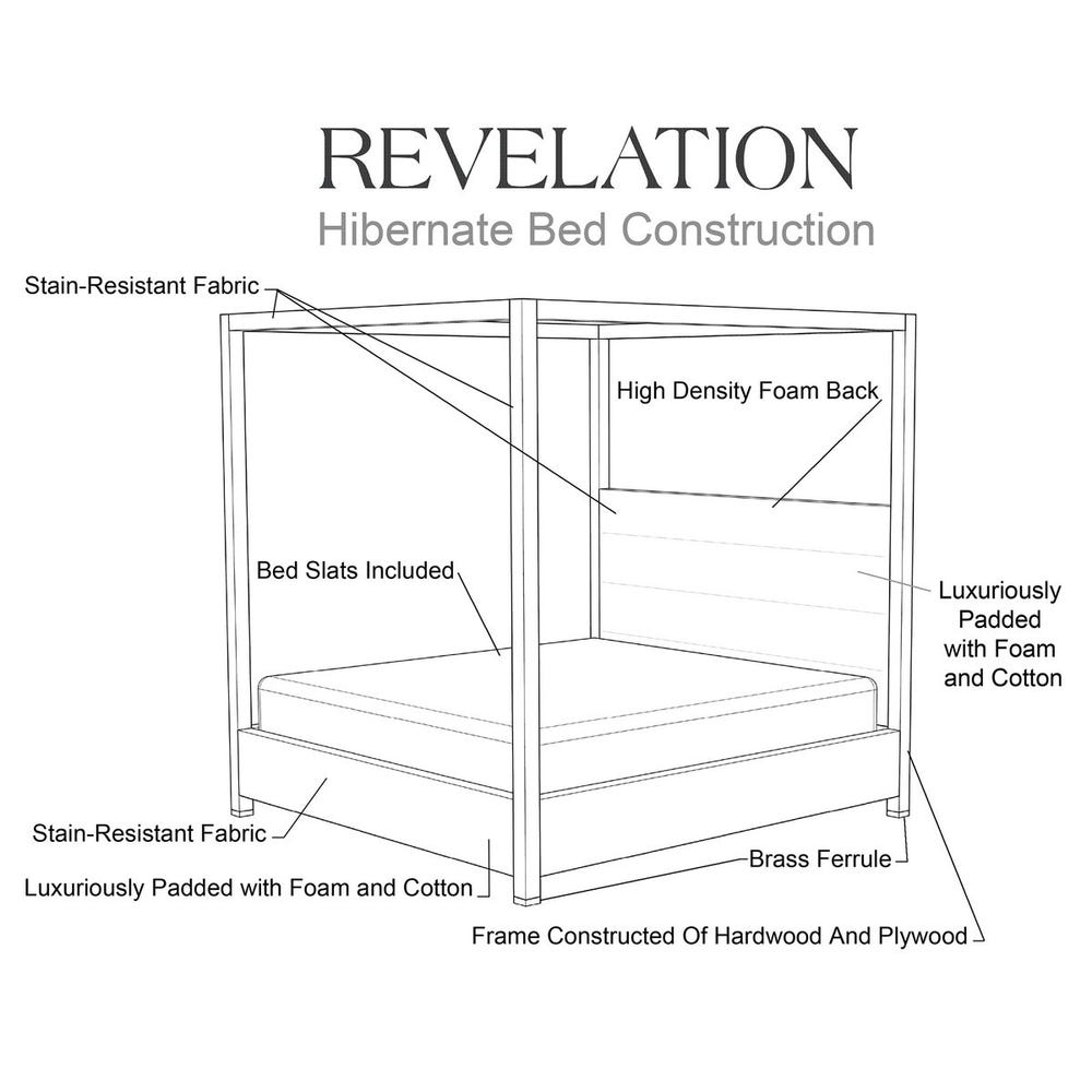 Hibernate Canopy Bed, Quee - Criss Cross Sea Salt, 3 Cartons