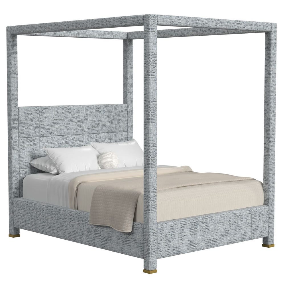 Hibernate Canopy Bed, Queen - Dashing Blue, 3 Cartons