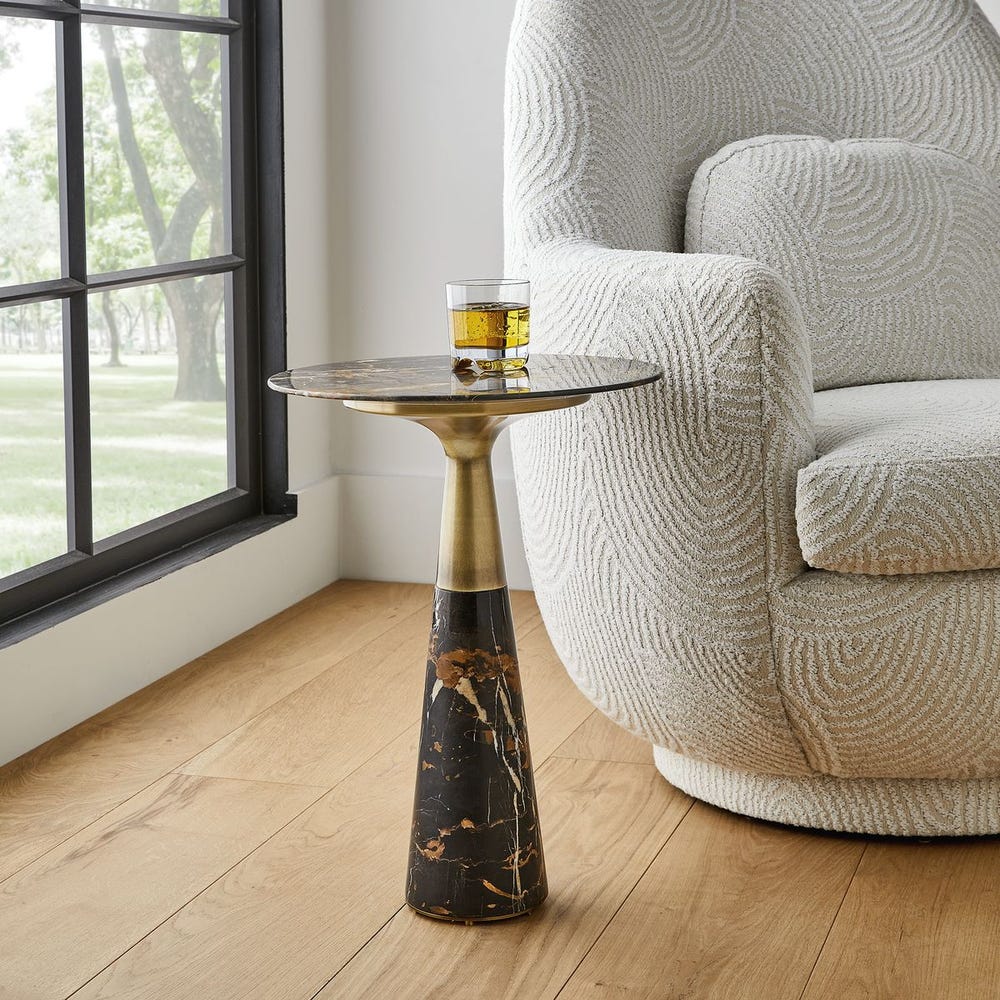 Pier Accent Table - Michelangelo Marble
