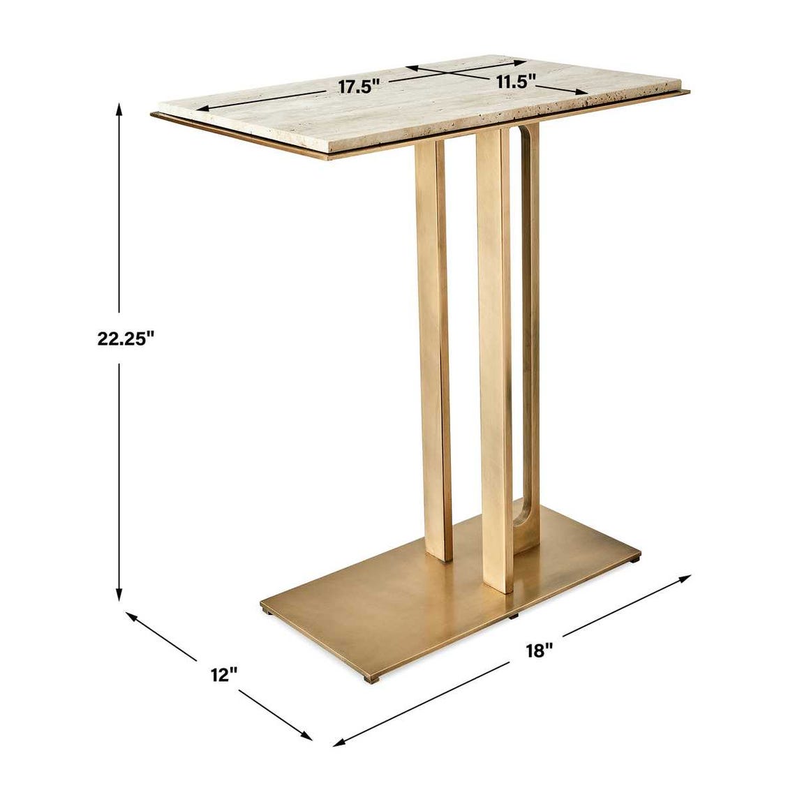 Cantilever Accent Table - Travertine