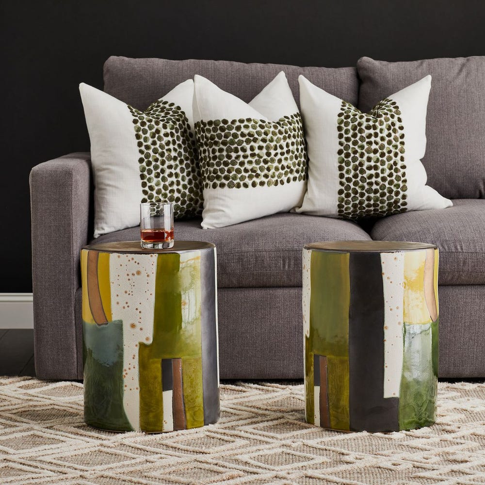 Graph Garden Stool - Green