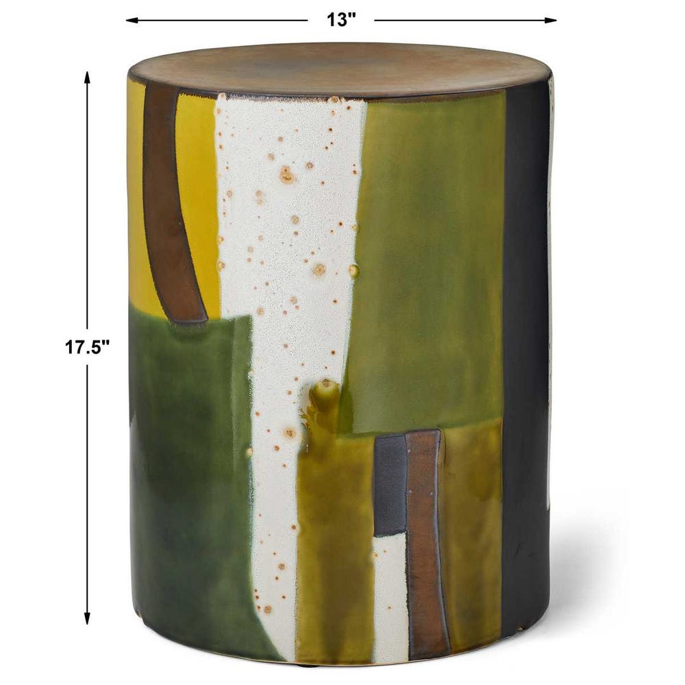 Graph Garden Stool - Green