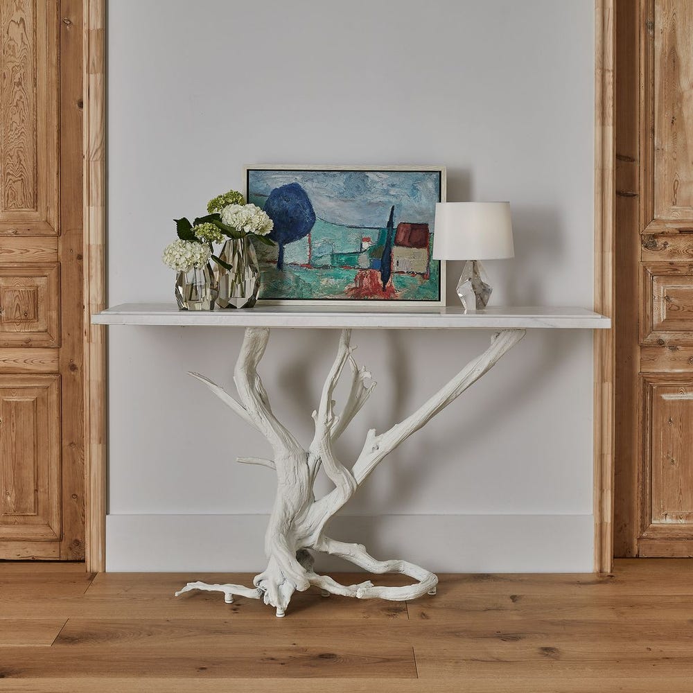 Big Sur Console Table - Matte White, 2 Cartons